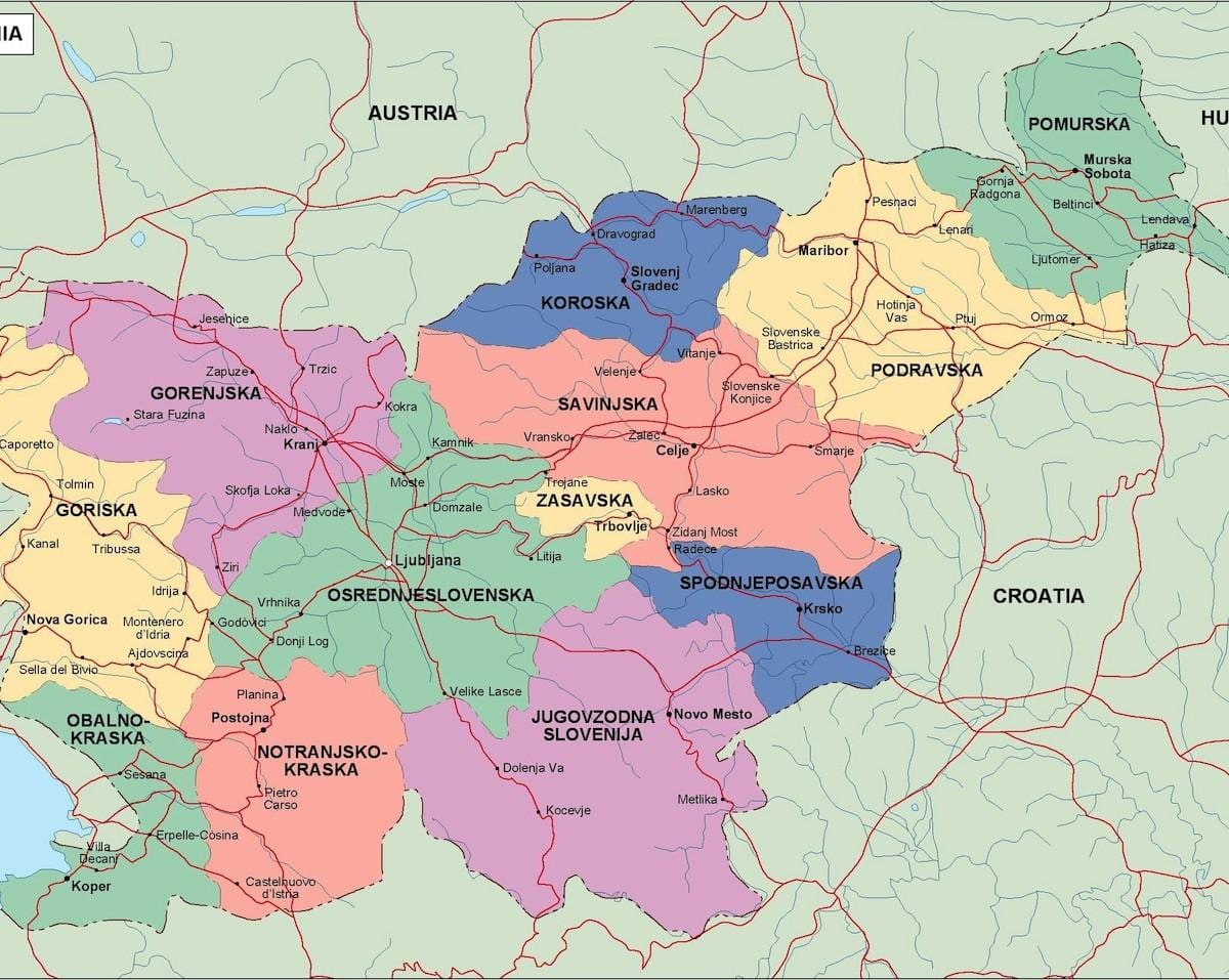 خريطة سلوفينيا السياسية