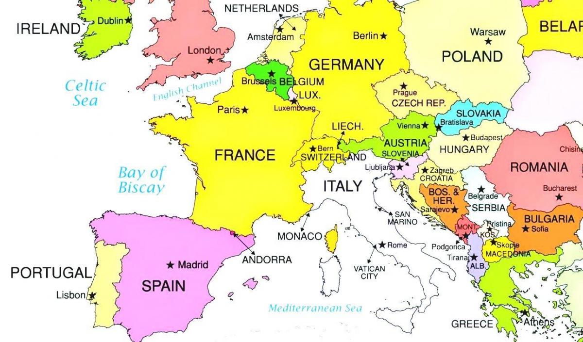 خريطة أوروبا توضح سلوفينيا