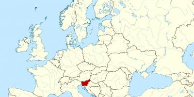 سلوفينيا الموقع على خريطة العالم ، 